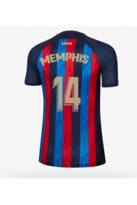 Barcelona Memphis Depay #14 Voetbaltruitje Thuis tenue Dames 2022-23 Korte Mouw